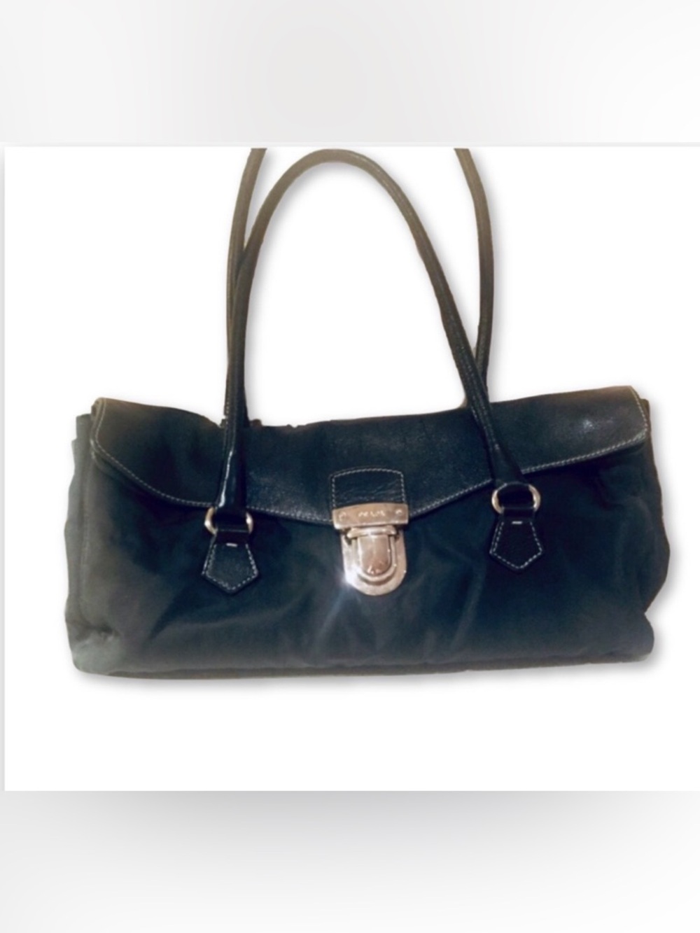 Prada Tessuto Vitello Leather Shoulder Bag